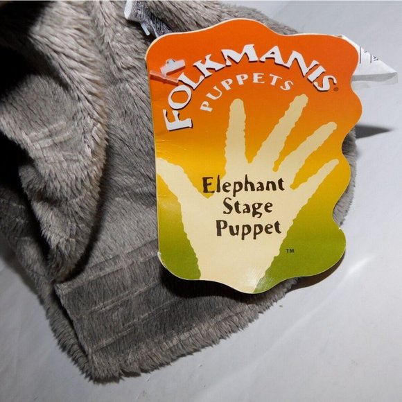 Folkmanis Gray Elephant Stage Puppet 14" Mouth, trunk and Front legs move NEW - Picture 5 of 7